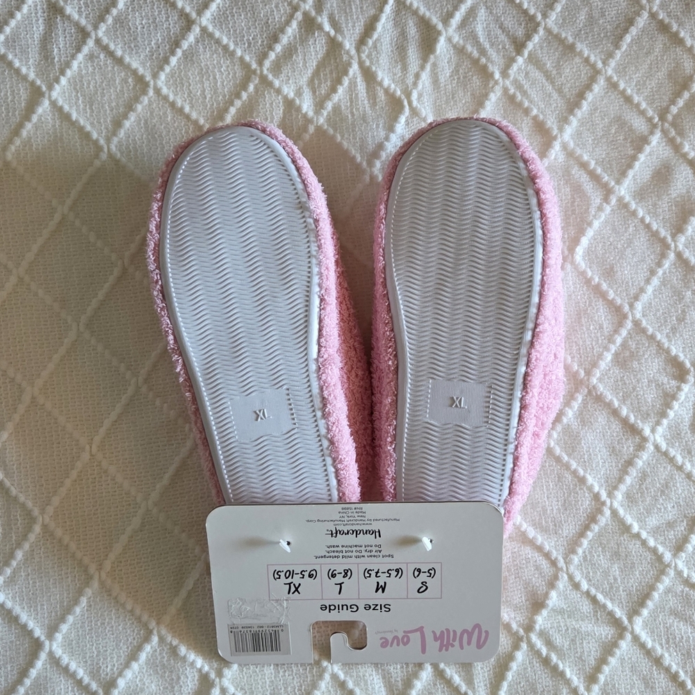 Plush Women Pink Strawberry Memory Foam Cozy Indoor Slippers Size 10 - Picture 5 of 7